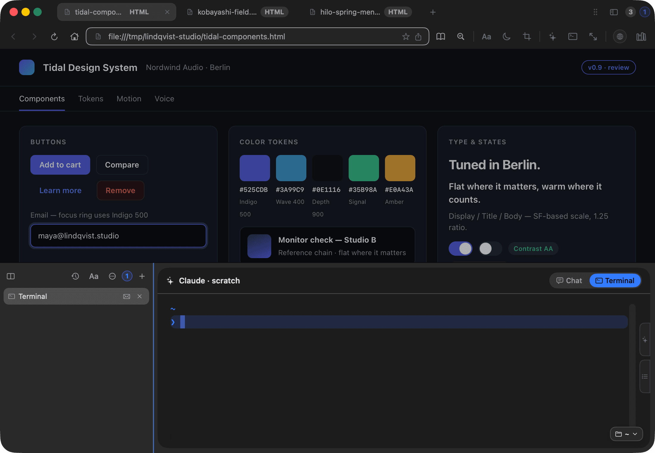 BrowserX — The terminal docks under the page — Claude Code works beside your browser