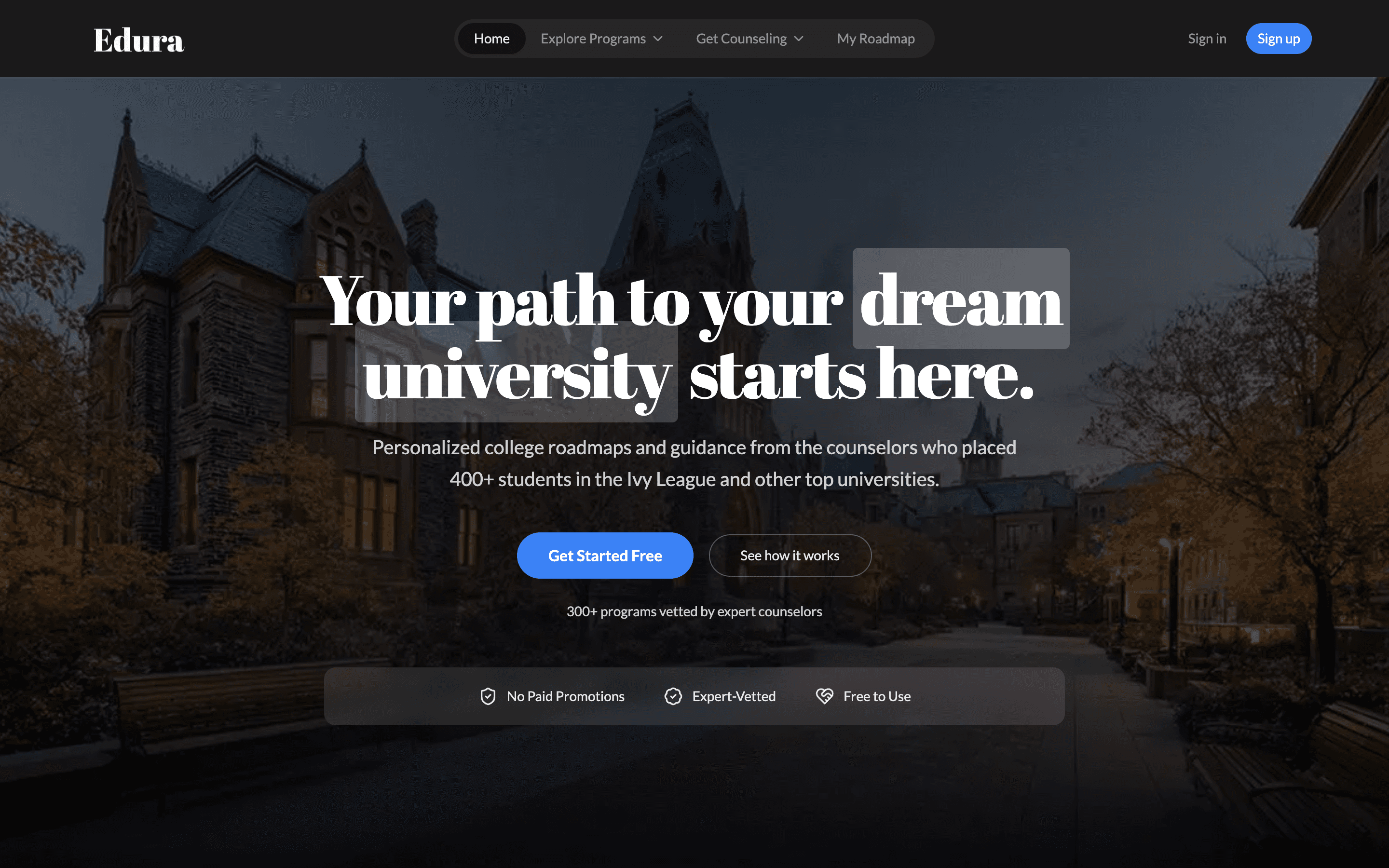 Edura — Edura — your path to the right college, one roadmap at a time